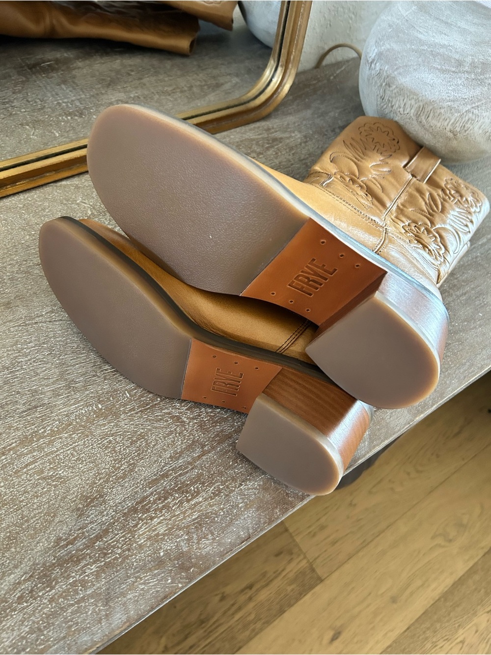 New Frye For Free People Kate Deco Stitch Boots Tuscan Sun - Picture 8 of 9